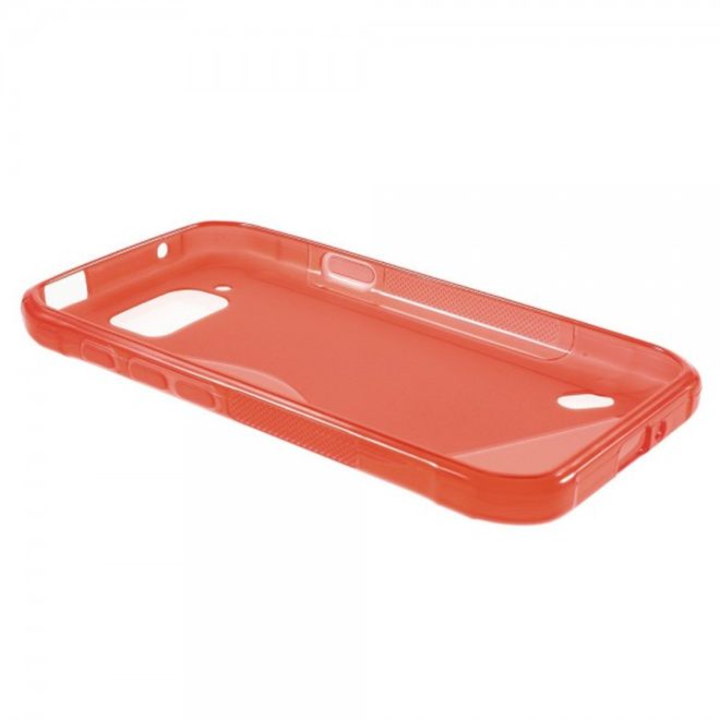 Samsung Galaxy S6 Active Elastisches Plastik Case S-Shape - rot