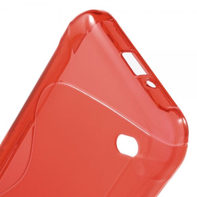 Samsung Galaxy S6 Active Elastisches Plastik Case S-Shape - rot