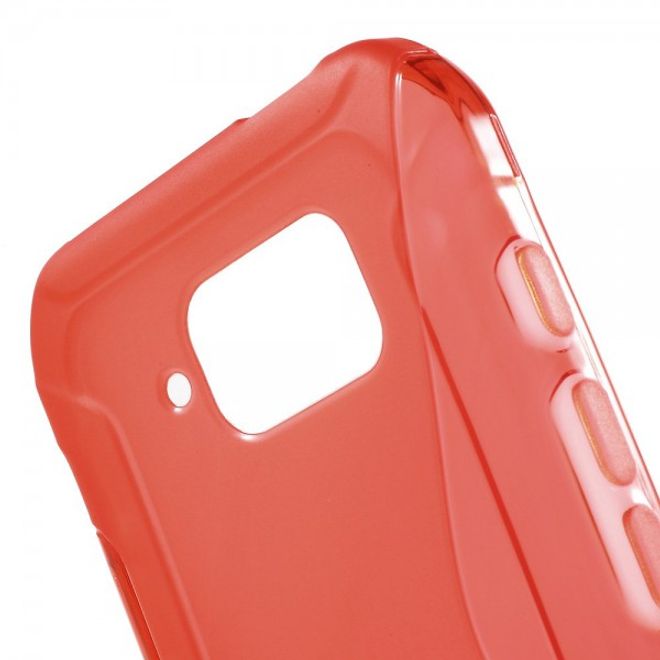 Samsung Galaxy S6 Active Elastisches Plastik Case S-Shape - rot
