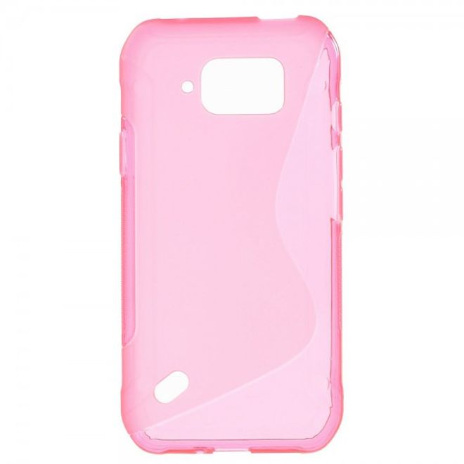 Samsung Galaxy S6 Active Elastisches Plastik Case S-Shape - rosa