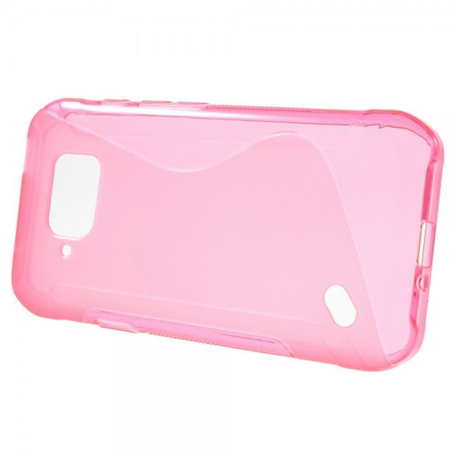 Samsung Galaxy S6 Active Elastisches Plastik Case S-Shape - rosa