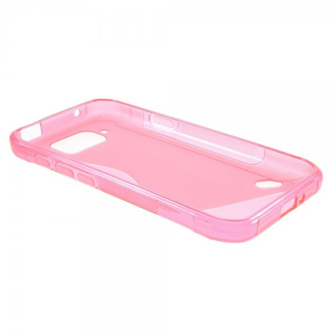 Samsung Galaxy S6 Active Elastisches Plastik Case S-Shape - rosa