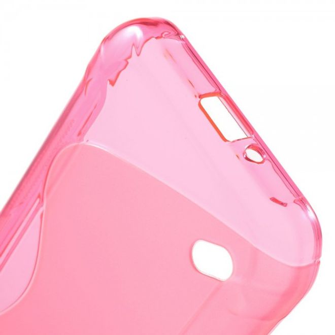 Samsung Galaxy S6 Active Elastisches Plastik Case S-Shape - rosa