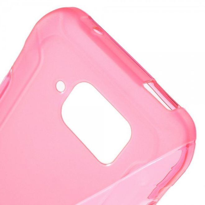 Samsung Galaxy S6 Active Elastisches Plastik Case S-Shape - rosa
