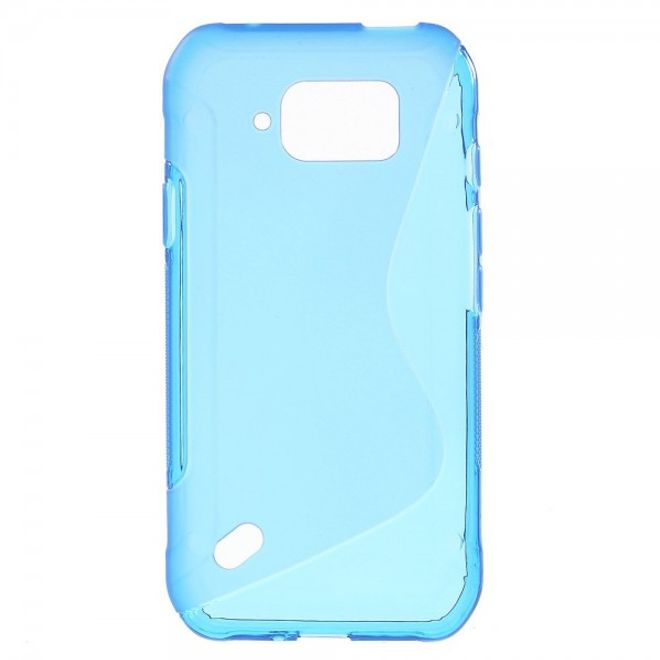 Samsung Galaxy S6 Active Elastisches Plastik Case S-Shape - blau