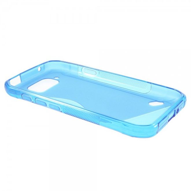 Samsung Galaxy S6 Active Elastisches Plastik Case S-Shape - blau