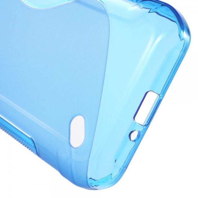 Samsung Galaxy S6 Active Elastisches Plastik Case S-Shape - blau