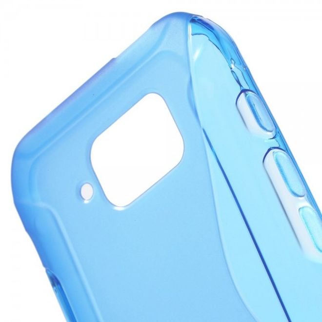 Samsung Galaxy S6 Active Elastisches Plastik Case S-Shape - blau