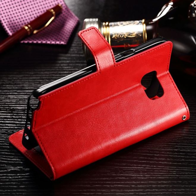 Samsung Galaxy Note 5 Elegantes Leder Case mit Standfunktion - rot