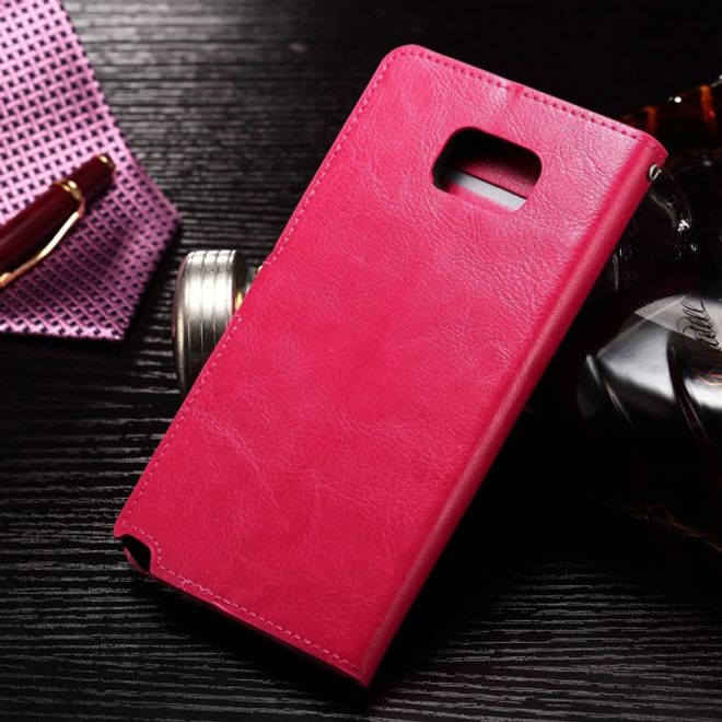 Samsung Galaxy Note 5 Elegantes Leder Case mit Standfunktion - rosa