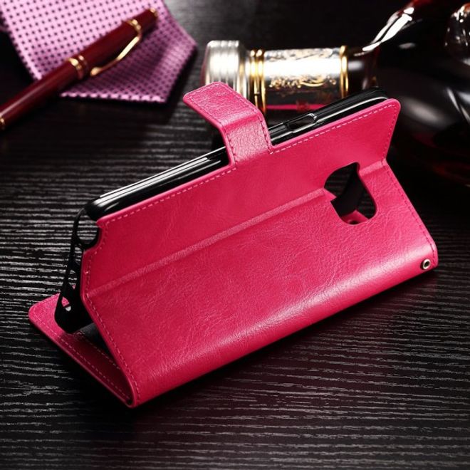 Samsung Galaxy Note 5 Elegantes Leder Case mit Standfunktion - rosa