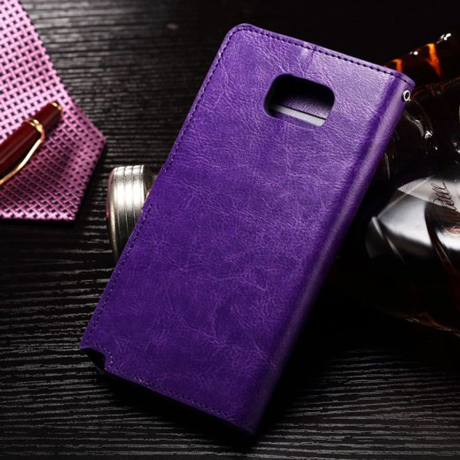 Samsung Galaxy Note 5 Elegantes Leder Case mit Standfunktion - purpur