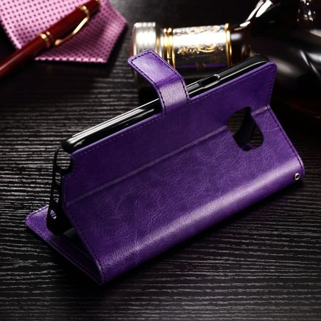 Samsung Galaxy Note 5 Elegantes Leder Case mit Standfunktion - purpur