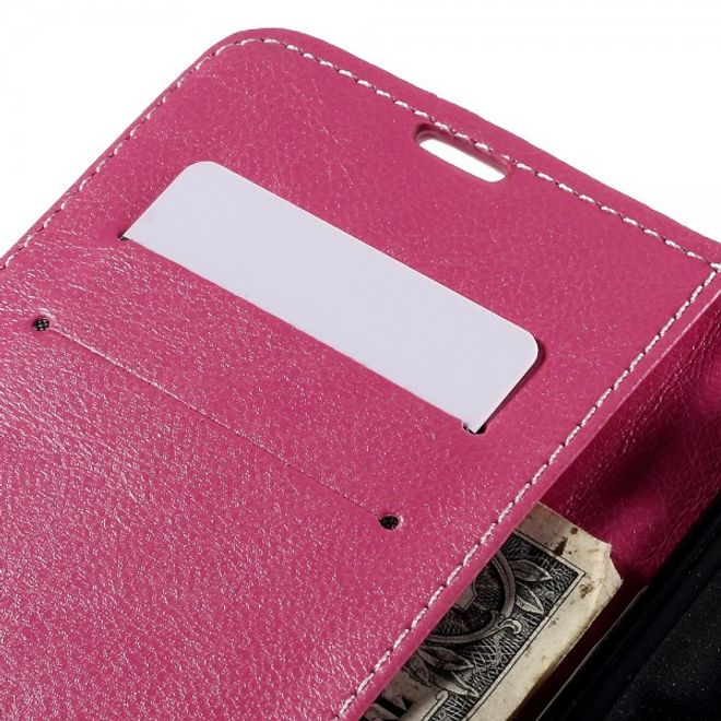 Samsung Galaxy Note 5 Kariertes Leder Flip Case - rosa
