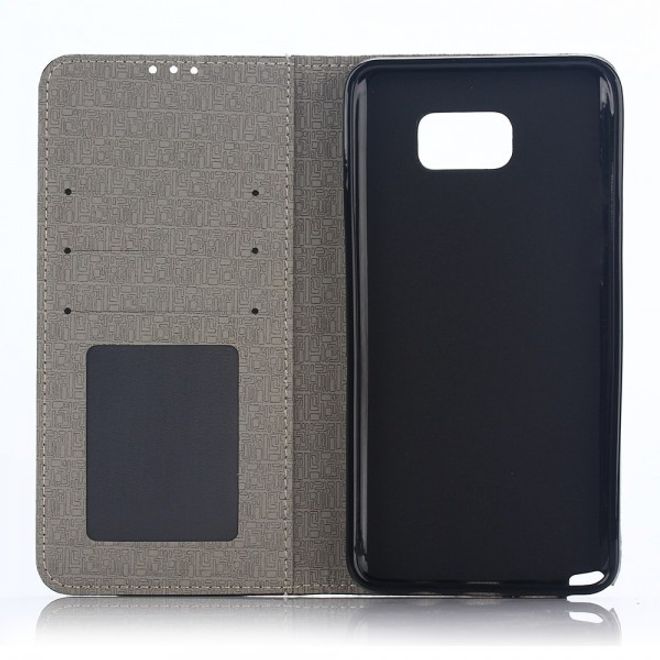 Samsung Galaxy Note 5 Leder Case mit seidenartiger Oberfläche - weiss