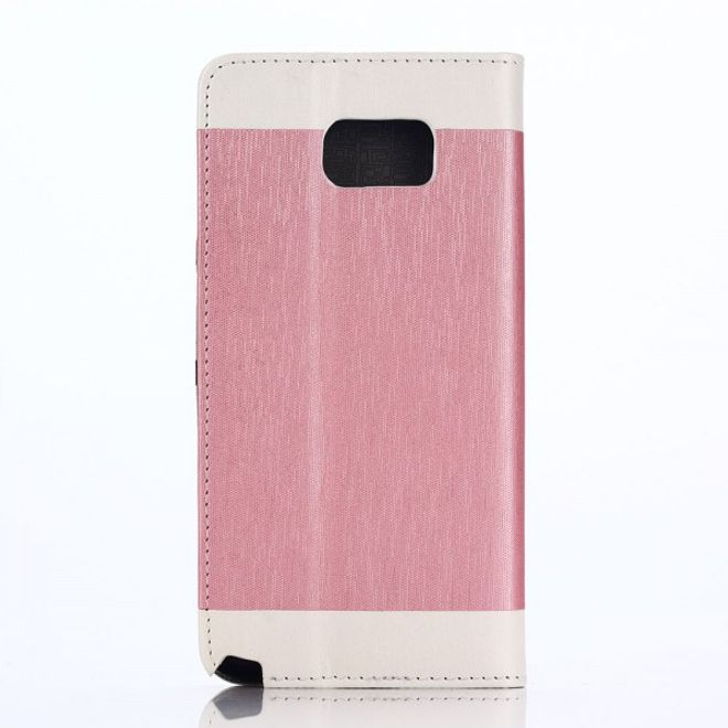 Samsung Galaxy Note 5 Leder Case mit seidenartiger Oberfläche - pink