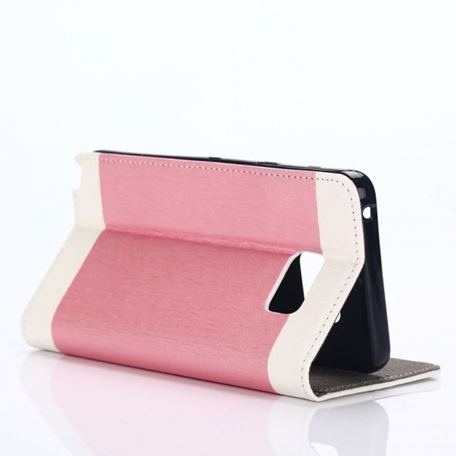 Samsung Galaxy Note 5 Leder Case mit seidenartiger Oberfläche - pink