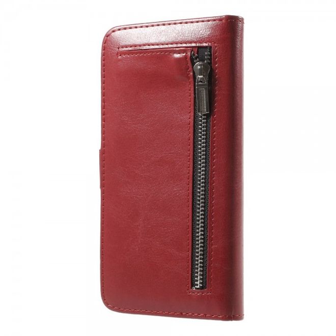 Samsung Galaxy Note 5 Magnetisches Leder Etui mit abnehmbarem Plastik Case - rot