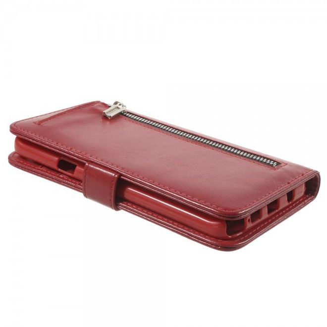 Samsung Galaxy Note 5 Magnetisches Leder Etui mit abnehmbarem Plastik Case - rot