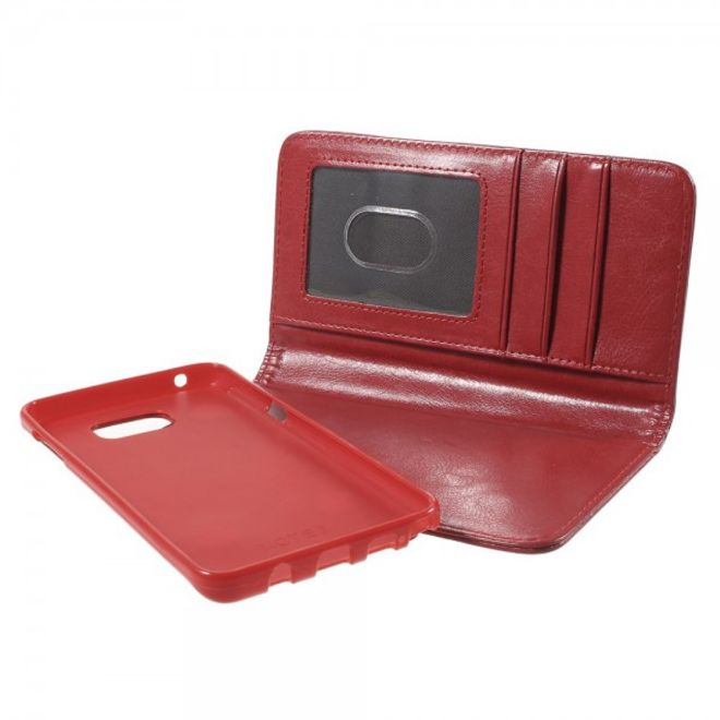 Samsung Galaxy Note 5 Magnetisches Leder Etui mit abnehmbarem Plastik Case - rot