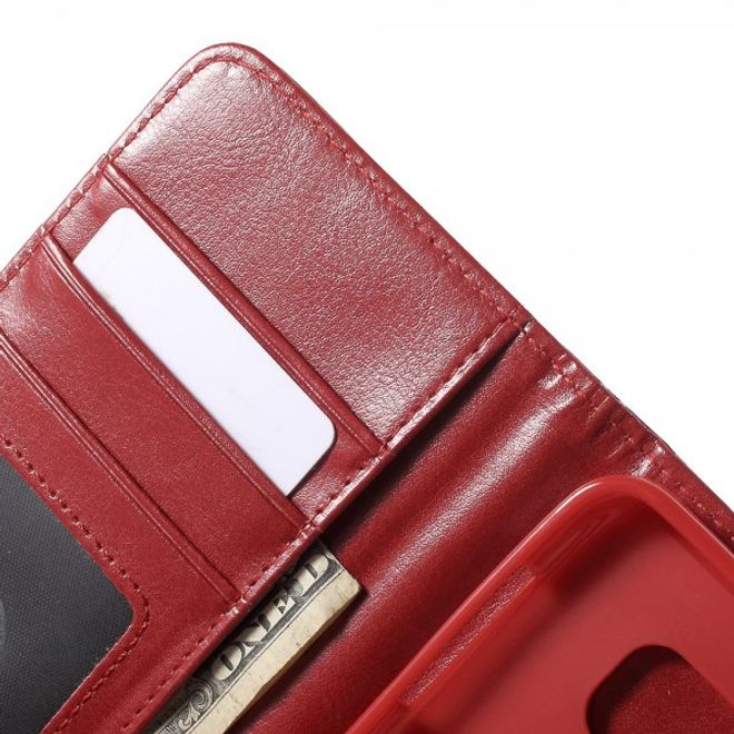 Samsung Galaxy Note 5 Magnetisches Leder Etui mit abnehmbarem Plastik Case - rot