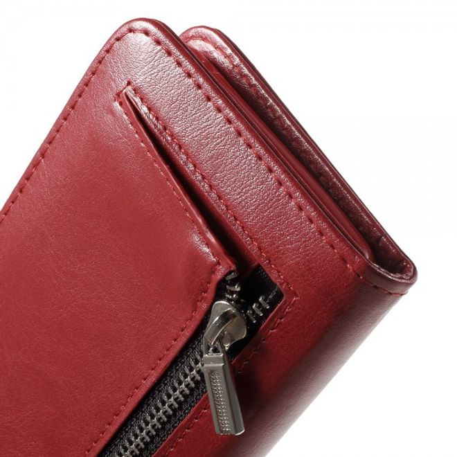 Samsung Galaxy Note 5 Magnetisches Leder Etui mit abnehmbarem Plastik Case - rot