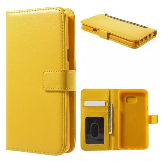 Samsung Galaxy Note 5 Magnetisches Leder Etui mit abnehmbarem Plastik Case - gelb