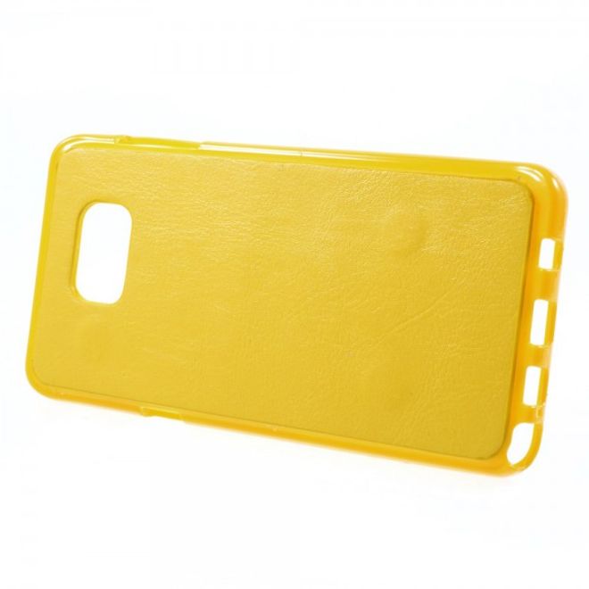 Samsung Galaxy Note 5 Magnetisches Leder Etui mit abnehmbarem Plastik Case - gelb