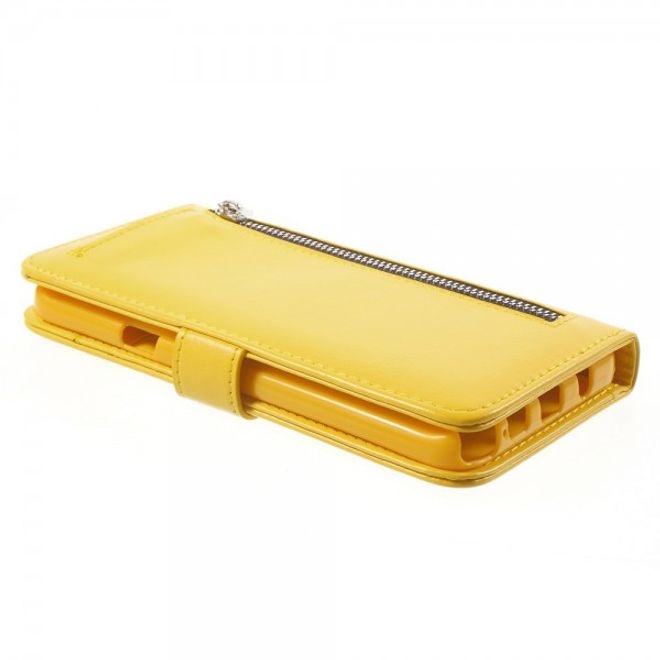 Samsung Galaxy Note 5 Magnetisches Leder Etui mit abnehmbarem Plastik Case - gelb