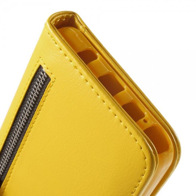 Samsung Galaxy Note 5 Magnetisches Leder Etui mit abnehmbarem Plastik Case - gelb