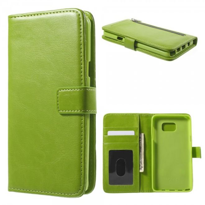 Samsung Galaxy Note 5 Magnetisches Leder Etui mit abnehmbarem Plastik Case - grün