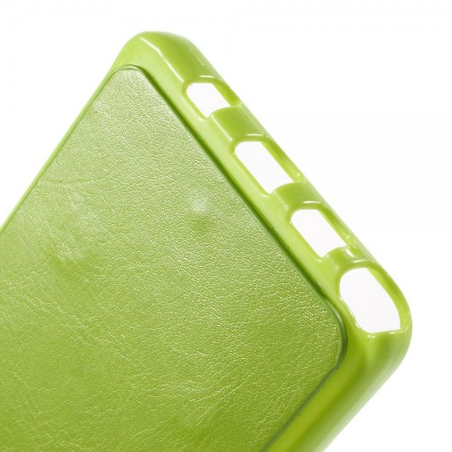 Samsung Galaxy Note 5 Magnetisches Leder Etui mit abnehmbarem Plastik Case - grün