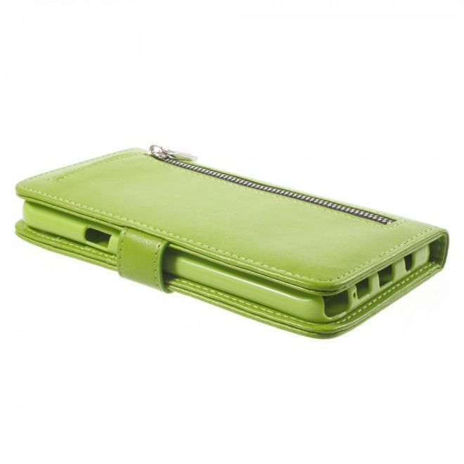 Samsung Galaxy Note 5 Magnetisches Leder Etui mit abnehmbarem Plastik Case - grün