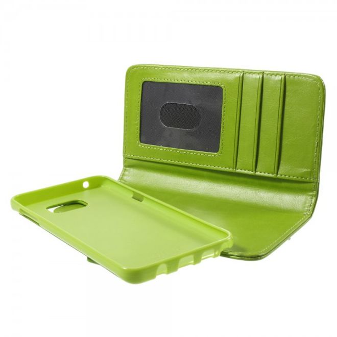 Samsung Galaxy Note 5 Magnetisches Leder Etui mit abnehmbarem Plastik Case - grün