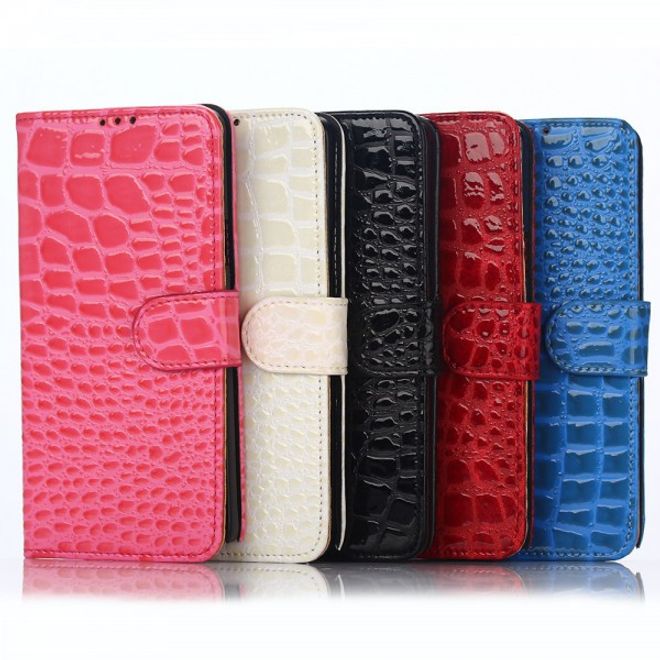 Samsung Galaxy Note 5 Leder Case mit Krokodilmuster - schwarz