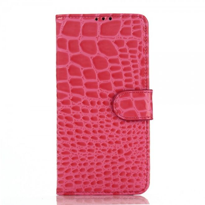 Samsung Galaxy Note 5 Leder Case mit Krokodilmuster - rosa