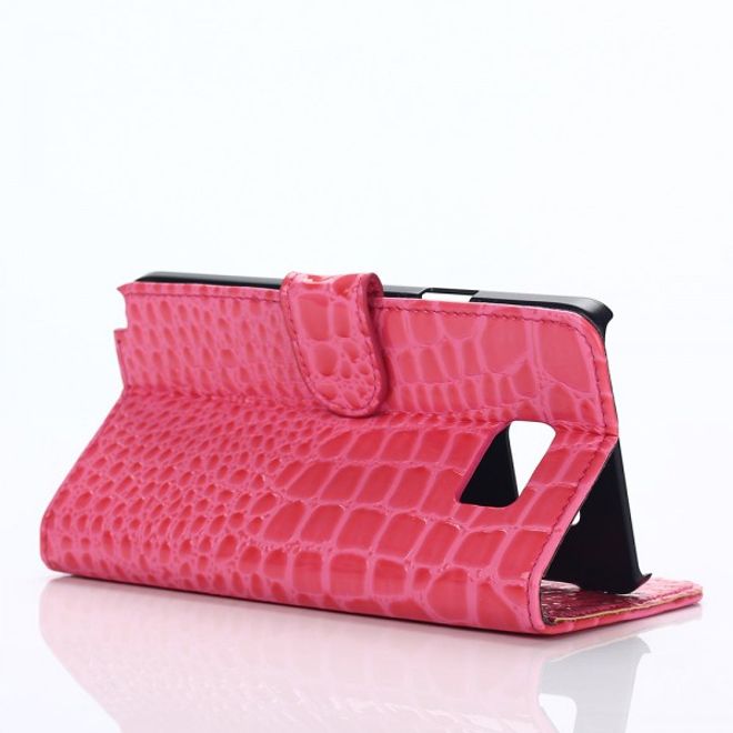 Samsung Galaxy Note 5 Leder Case mit Krokodilmuster - rosa