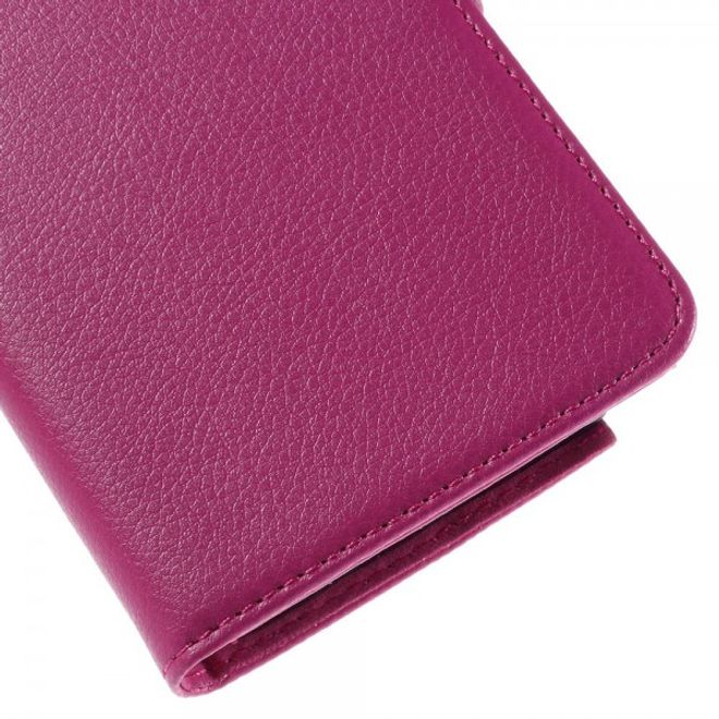 Samsung Galaxy Note 5 Leder Case mit Litchitextur und Standfunktion - rosa