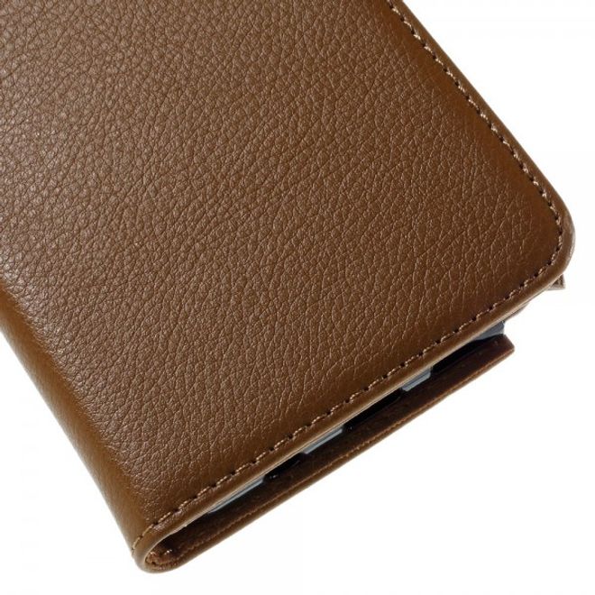 Samsung Galaxy Note 5 Leder Case mit Litchitextur und Standfunktion - braun
