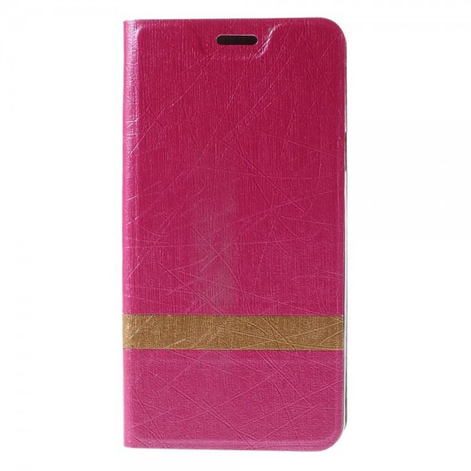 Samsung Galaxy Note 5 Texturiertes Leder Case mit Linienmuster - rosa