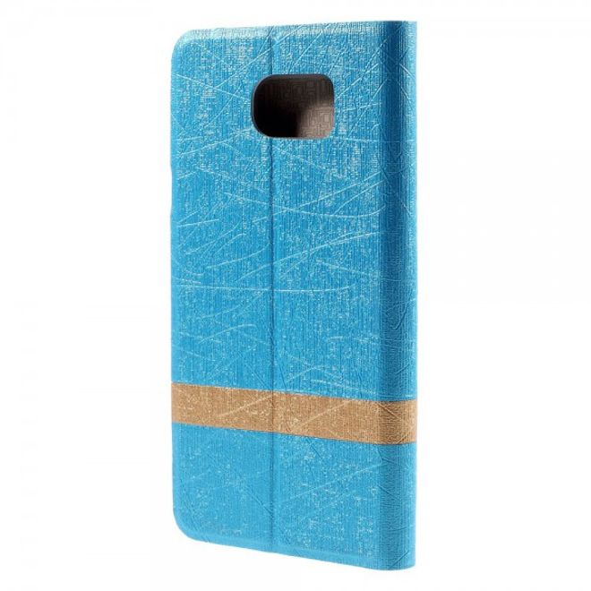 Samsung Galaxy Note 5 Texturiertes Leder Case mit Linienmuster - hellblau