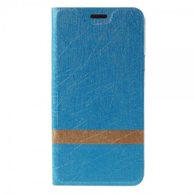 Samsung Galaxy Note 5 Texturiertes Leder Case mit Linienmuster - hellblau