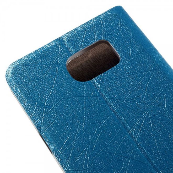 Samsung Galaxy Note 5 Texturiertes Leder Case mit Linienmuster - hellblau