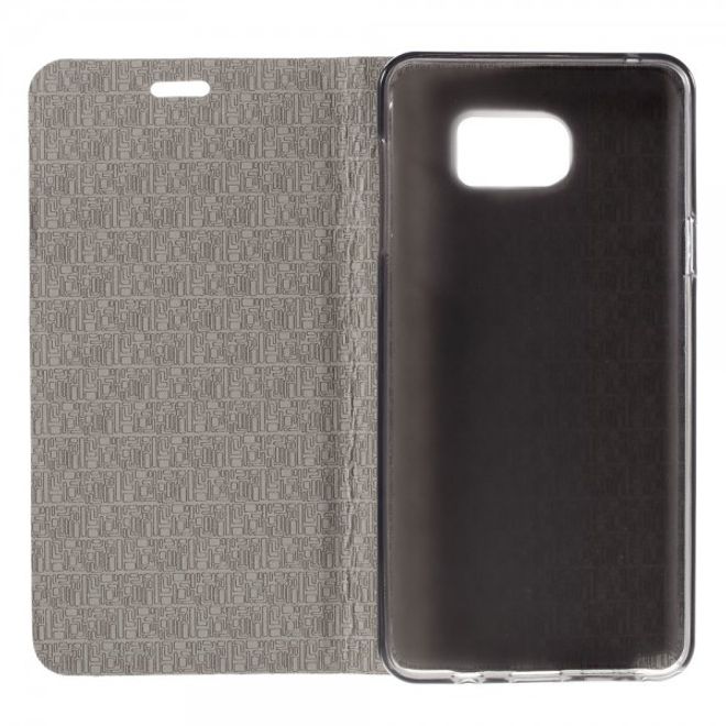 Samsung Galaxy Note 5 Texturiertes Leder Case mit Linienmuster - dunkelblau