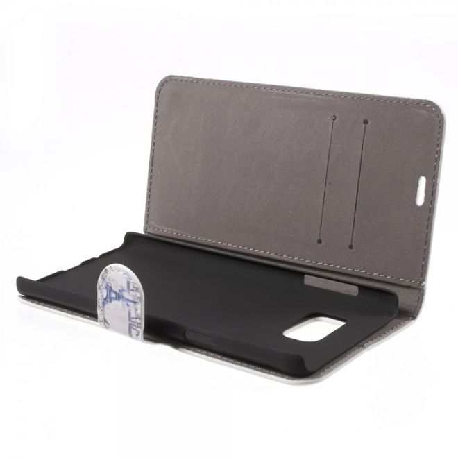 Samsung Galaxy Note 5 Leder Case mit Eiffelturm und Schmetterling