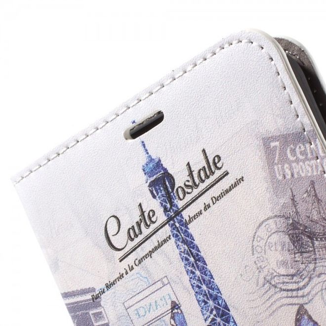 Samsung Galaxy Note 5 Leder Case mit Eiffelturm und Schmetterling