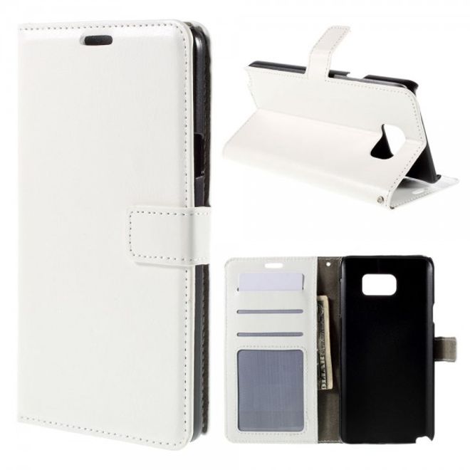 Samsung Galaxy Note 5 Modernes Crazy Horse Leder Case mit Kreditkartenslots - weiss