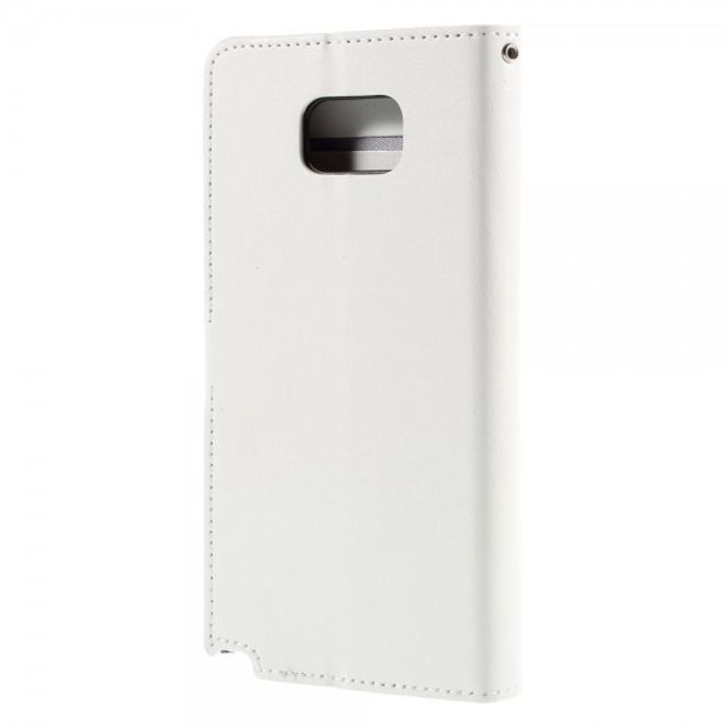 Samsung Galaxy Note 5 Modernes Crazy Horse Leder Case mit Kreditkartenslots - weiss