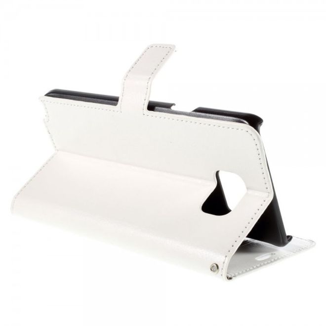 Samsung Galaxy Note 5 Modernes Crazy Horse Leder Case mit Kreditkartenslots - weiss