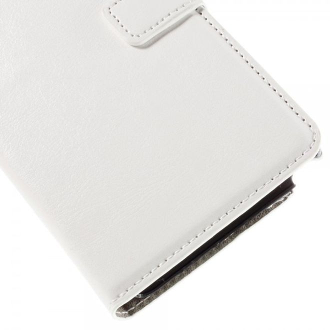 Samsung Galaxy Note 5 Modernes Crazy Horse Leder Case mit Kreditkartenslots - weiss